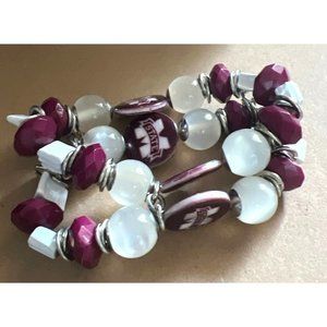 Mississippi State University Stretch Double Strand Bracelet -- NWOTS